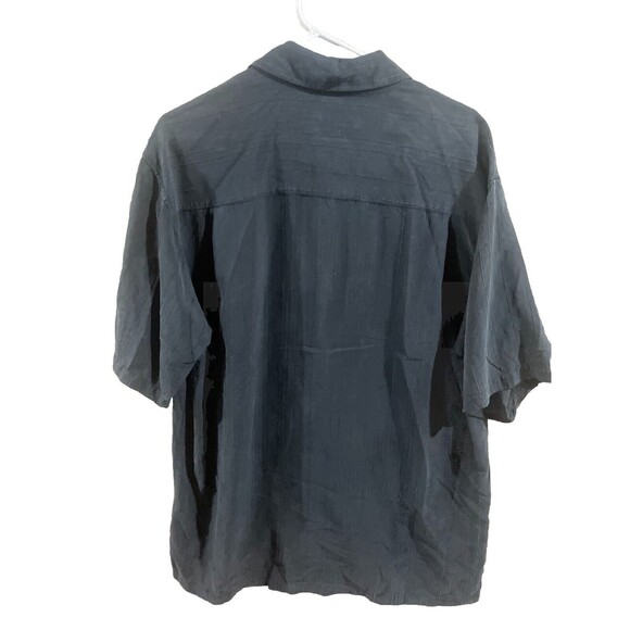 Tommy Bahama Shirt Mens XL Black 94%  Silk Short Sleeve Button Up Shirt - Picture 2 of 4